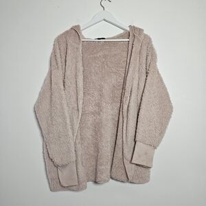 Super Plush Cozy Pink Hooded Cardigan